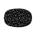Black And White Music Note Pattern Print Car Side Mirror Covers