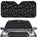 Black And White Music Note Pattern Print Car Windshield Sun Shade