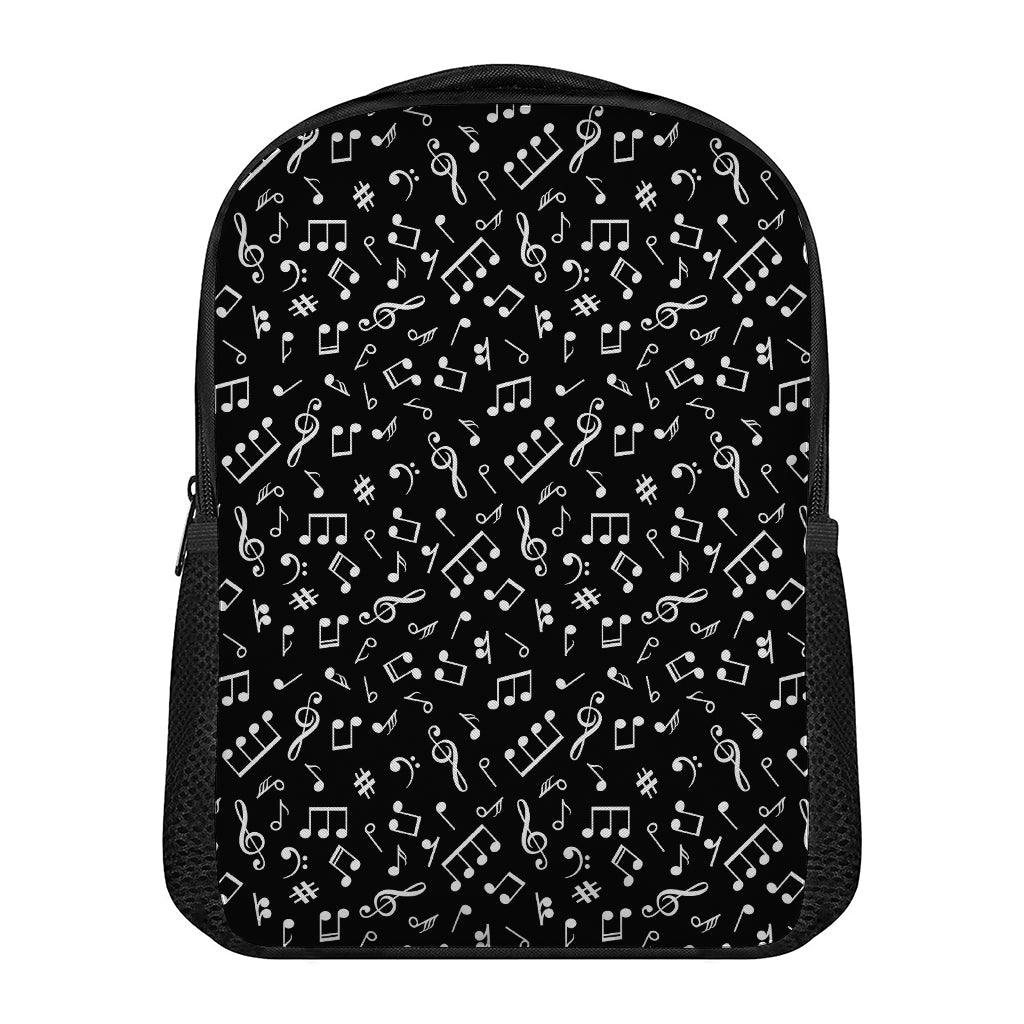 Black And White Music Note Pattern Print Casual Backpack