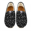 Black And White Music Note Pattern Print Casual Shoes