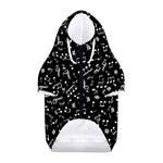 Black And White Music Note Pattern Print Dog Zip Up Hoodie
