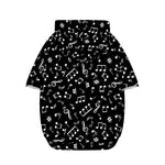 Black And White Music Note Pattern Print Dog Zip Up Hoodie