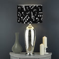 Black And White Music Note Pattern Print Drum Lamp Shade