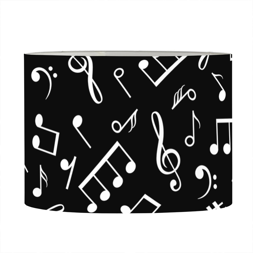 Black And White Music Note Pattern Print Drum Lamp Shade