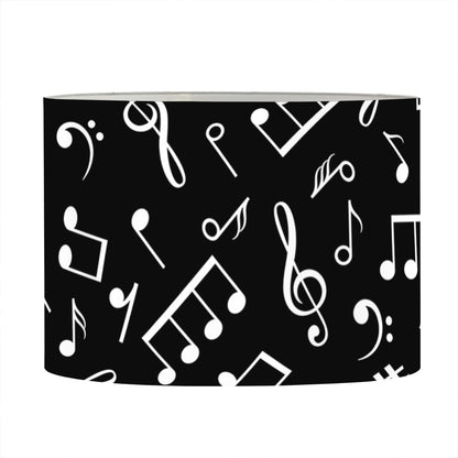 Black And White Music Note Pattern Print Drum Lamp Shade