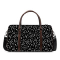 Black And White Music Note Pattern Print Duffel Bag