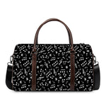 Black And White Music Note Pattern Print Duffle Bag