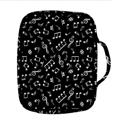 Black And White Music Note Pattern Print Front Pocket Bible Bag