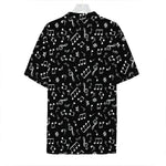 Black And White Music Note Pattern Print Hawaiian Shirt