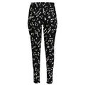 Black And White Music Note Pattern Print High-Waisted Pocket Leggings