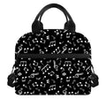 Black And White Music Note Pattern Print Insulated Lunch Bag