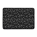Black And White Music Note Pattern Print Kitchen Mat
