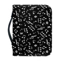 Black And White Music Note Pattern Print Leather Bible Cover