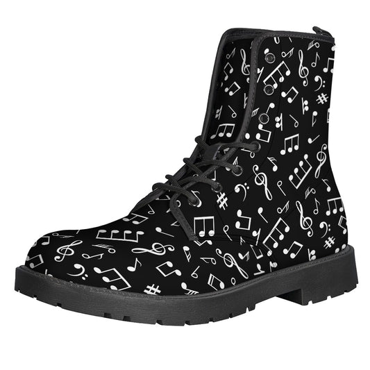 Black And White Music Note Pattern Print Backpack