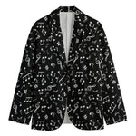 Black And White Music Note Pattern Print Men's Blazer