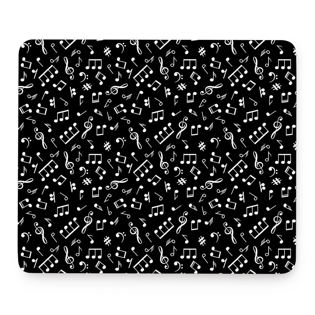 Black And White Music Note Pattern Print Mouse Pad