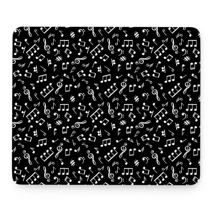Black And White Music Note Pattern Print Mouse Pad