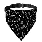 Black And White Music Note Pattern Print Over The Collar Dog Bandana