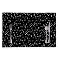 Black And White Music Note Pattern Print Placemat