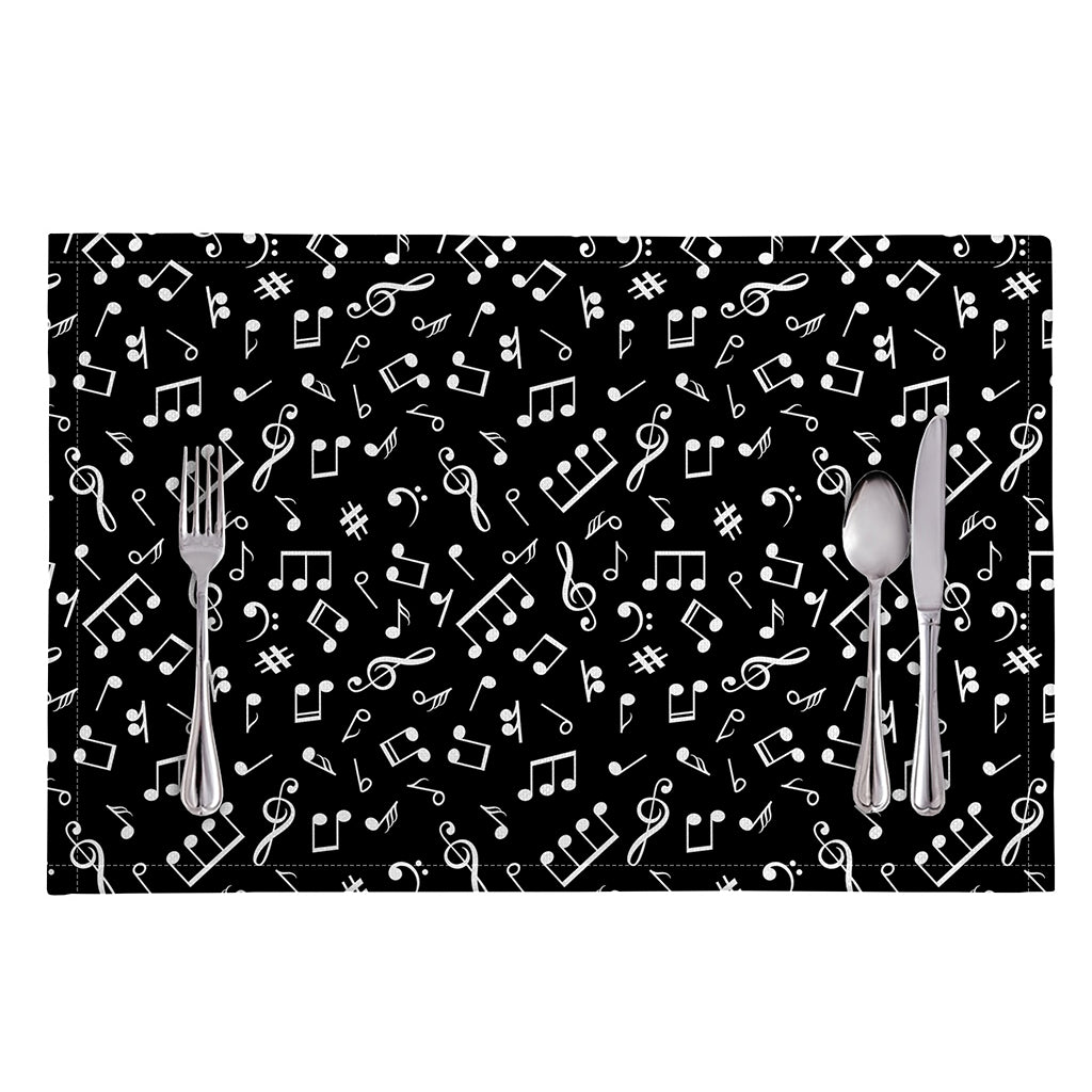 Black And White Music Note Pattern Print Placemat