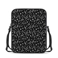 Black And White Music Note Pattern Print Rectangular Crossbody Bag