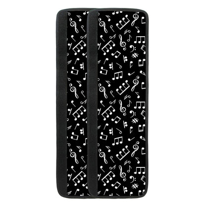 Black And White Music Note Pattern Print Refrigerator Handle Covers