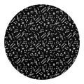 Black And White Music Note Pattern Print Round Blanket
