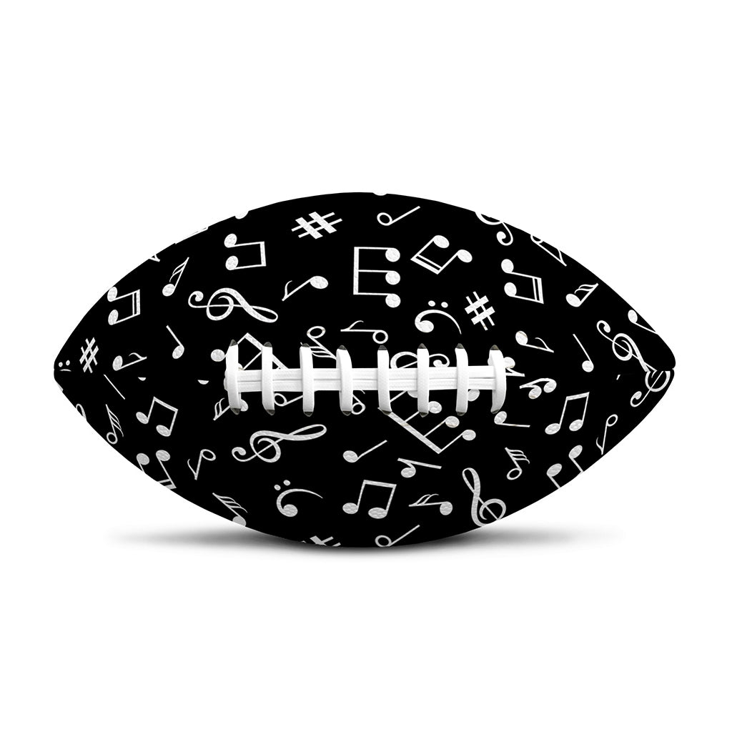 Black And White Music Note Pattern Print Rugby Ball