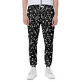 Black And White Music Note Pattern Print Joggers