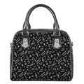 Black And White Music Note Pattern Print Shoulder Handbag