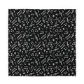 Black And White Music Note Pattern Print Silk Bandana