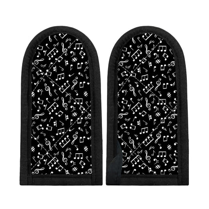 Black And White Music Note Pattern Print Skillet Handle Cover