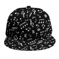 Black And White Music Note Pattern Print Snapback Cap