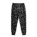 Black And White Music Note Pattern Print Sweatpants