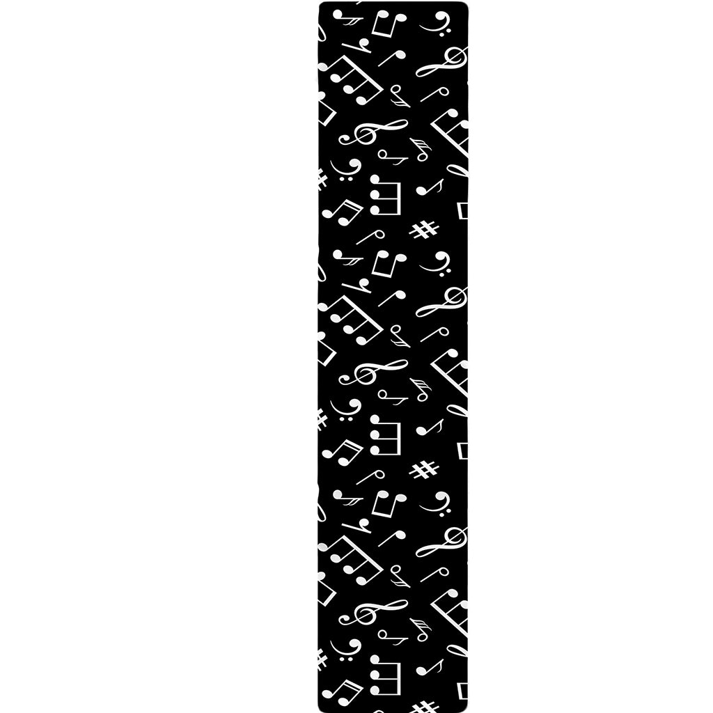 Black And White Music Note Pattern Print Table Runner