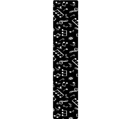 Black And White Music Note Pattern Print Table Runner