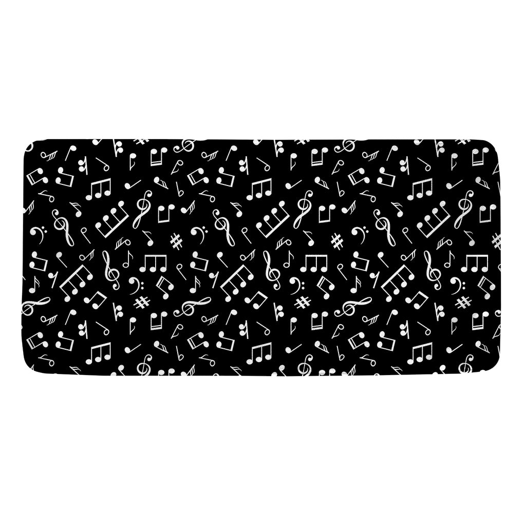 Black And White Music Note Pattern Print Towel