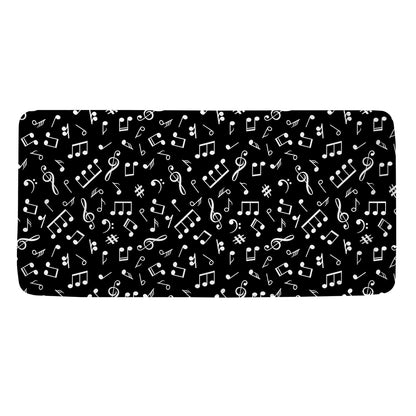 Black And White Music Note Pattern Print Towel