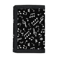 Black And White Music Note Pattern Print Trifold Wallet