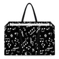 Black And White Music Note Pattern Print Utility Tote Bag