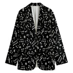 Black And White Music Note Pattern Print Women's Blazer