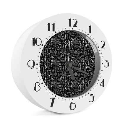 Black And White Mystic Wicca Print Alarm Clock