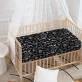 Black And White Mystic Wicca Print Baby Crib Sheet