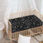Black And White Mystic Wicca Print Baby Crib Sheet