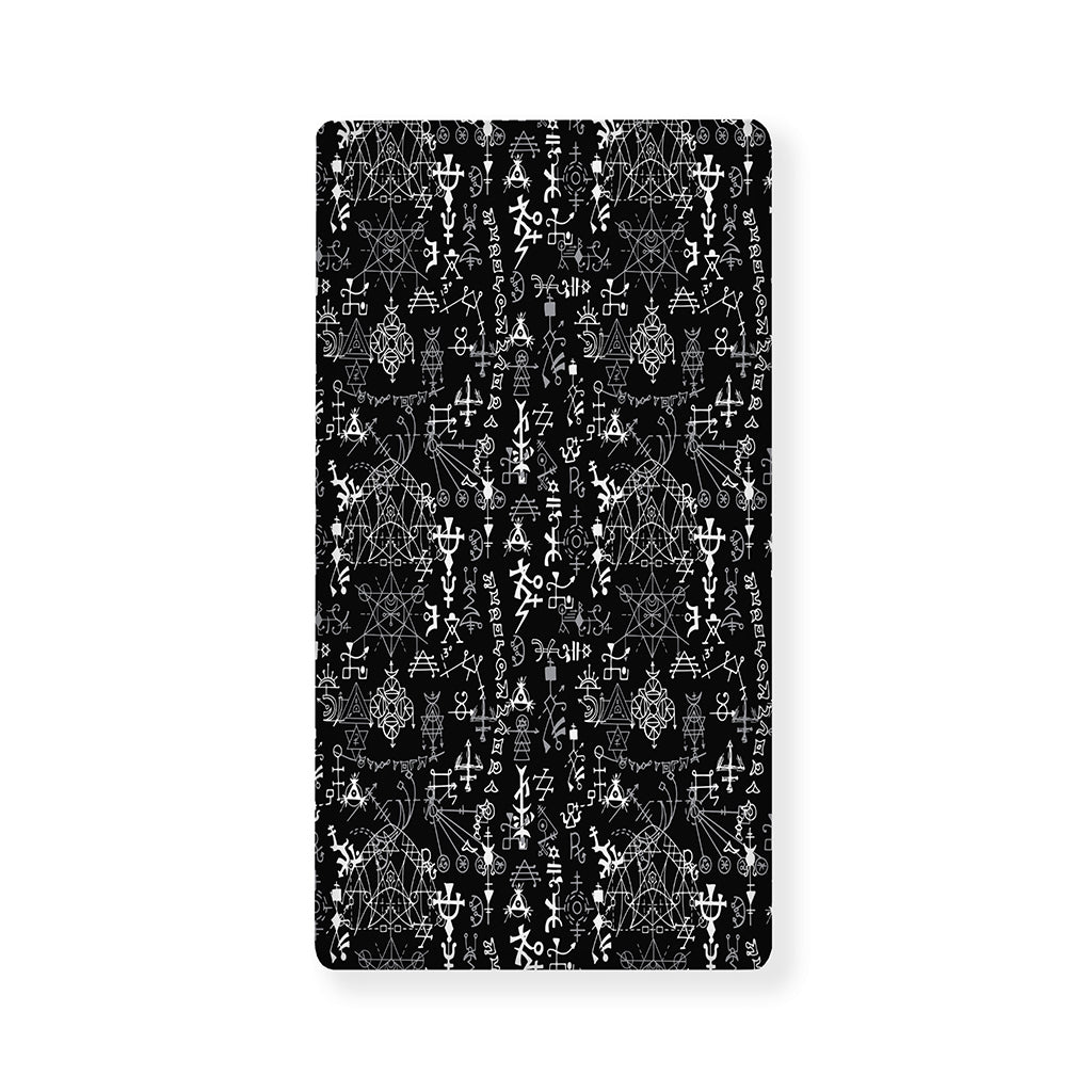 Black And White Mystic Wicca Print Baby Crib Sheet