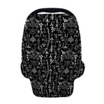 Black And White Mystic Wicca Print Baby Seat Cover