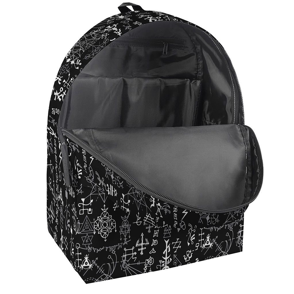 Black And White Mystic Wicca Print Backpack