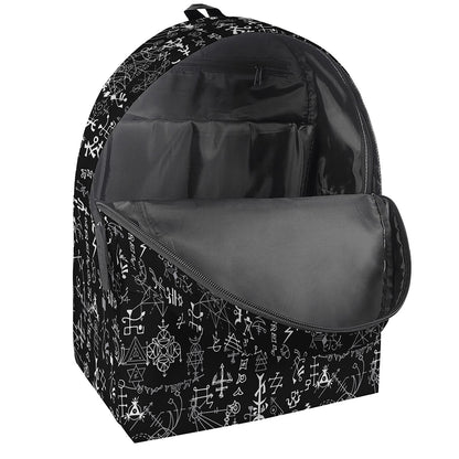 Black And White Mystic Wicca Print Backpack