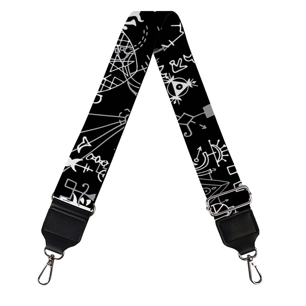 Black And White Mystic Wicca Print Bag Strap