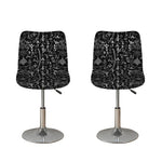 Black And White Mystic Wicca Print Bar Stool Covers